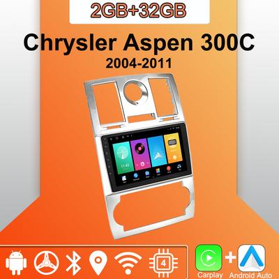 Autoradio Android Carplay pour Chrysler Aspen 300C 2004-2011 Lecteur multimédia Unité principale Stéréo Navigation GPS BT WIFI 2 + 32 Go