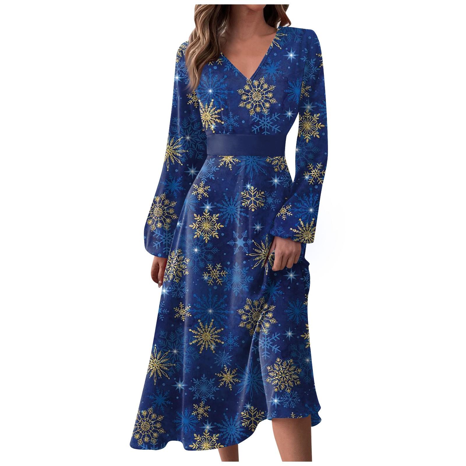 Женское осеннее и зимнее повседневное модное длинное платье с v-образным вырезом — фото 3