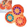 Rotating Bean Toy 6 Sided Rotating Bean Speed Toy Funny Stress Reduction Fingertip Puzzle Games for All Ages Orange