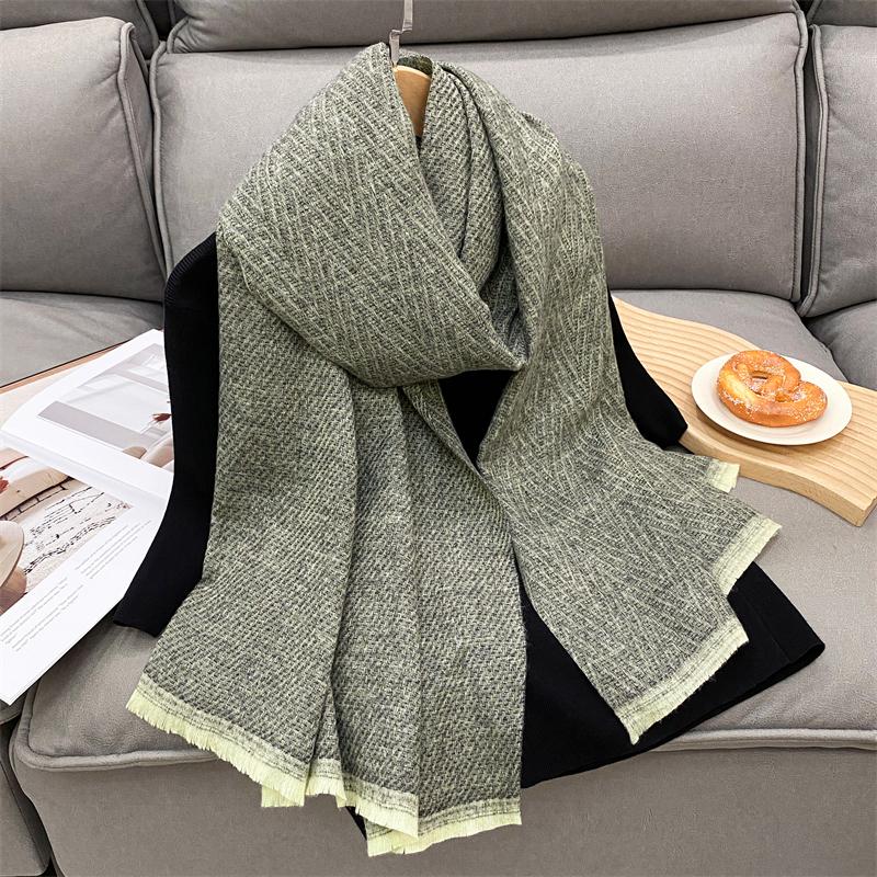 Women Winter Warm Luxury Imitation Cashmere Scarves Solid color Fashion Shawl Wrap Ladies Blanket Foulard Pashmina Bandana Scra