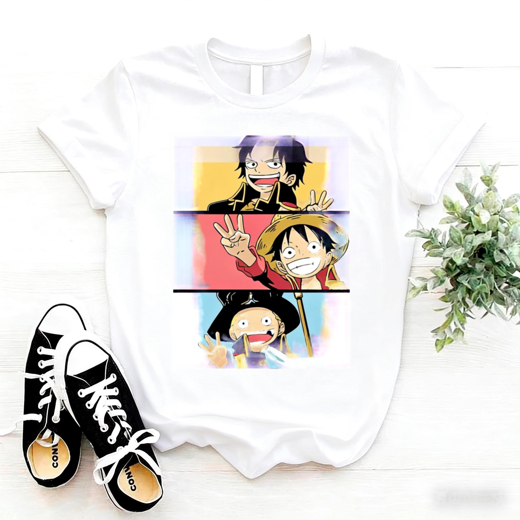 

2026 New Fashion One Piece Unisexs and Womens Tshirt Short Sleeves Shanks Japanese Anime Niche Parentchild Breathable Clothes S