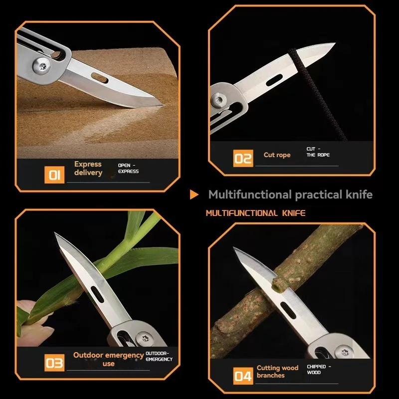 Titanium Alloy Multi functional Knife Keychain Mini EDC Unpacking and Unpacking Express Tool Bottle Opener Small Crowbar