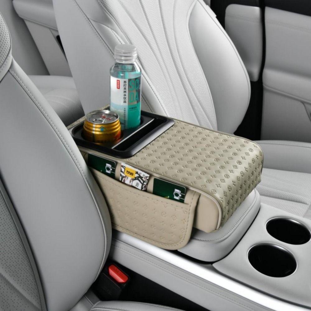 Cup Holder Armrest Heightening Cushion Side Storage Pockets Auto Armrest Cover  Trucks