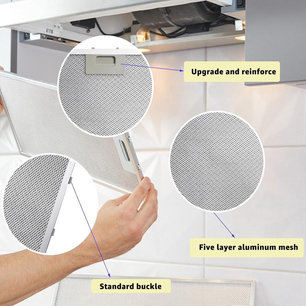 Mesh Range Hood Filter Vent Replacement Kitchen Exhaust Fan Filters Vent Hood Filters Metal Texture Grease Filter