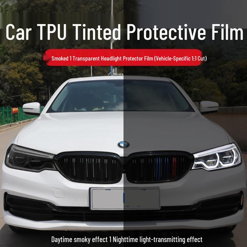 BMW 5 Series Smoked Headlight & Taillight Film - TPU Black Warrior MX1234
