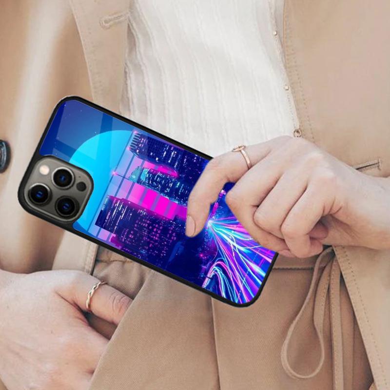 Synthwave Retro 80s Neon Magnetic Phone Case For APPLE iPhone 17 Air 16 14 13 12 Pro Max 15 Plus Wireless Charge MagSafe Cover