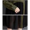 Niche Long Sleeve Loose Patchwork Pleated Dress