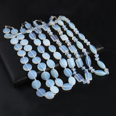 Women Necklace Natural Stone Opal Necklace Irregular Beads Charms For Birthday Gift Length 45 CM