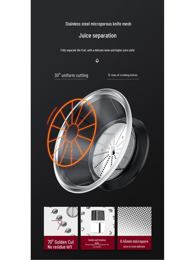 Estrattore di succo domestico multifunzionale completamente automatico per succo di frutta e verdura e separazione della polpa