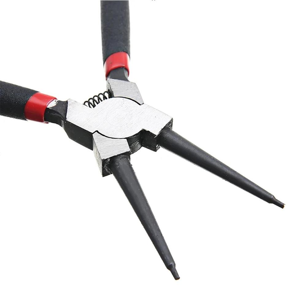7 Inches Long Nose Plier,4Pcs Circlip Plier Set,Inner Outer Staight Bent,Plier Retaining Snap Ring Remover Tool