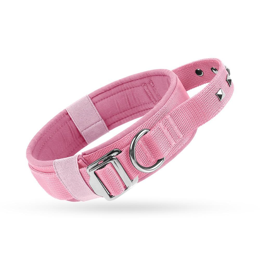 

Adjustable Dog Training Collar Metal Buckle Pet Collar Leash Durable Dog Neck Collar Working Dog M розовый