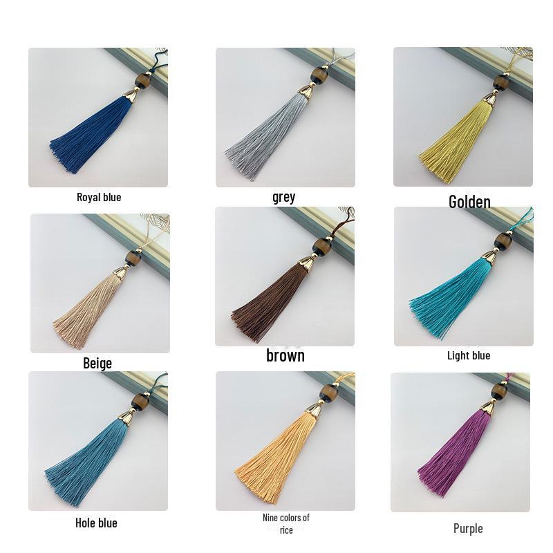 Chinese-Style Imitation Jade Tassel Fan Pendant for Antique Decoration