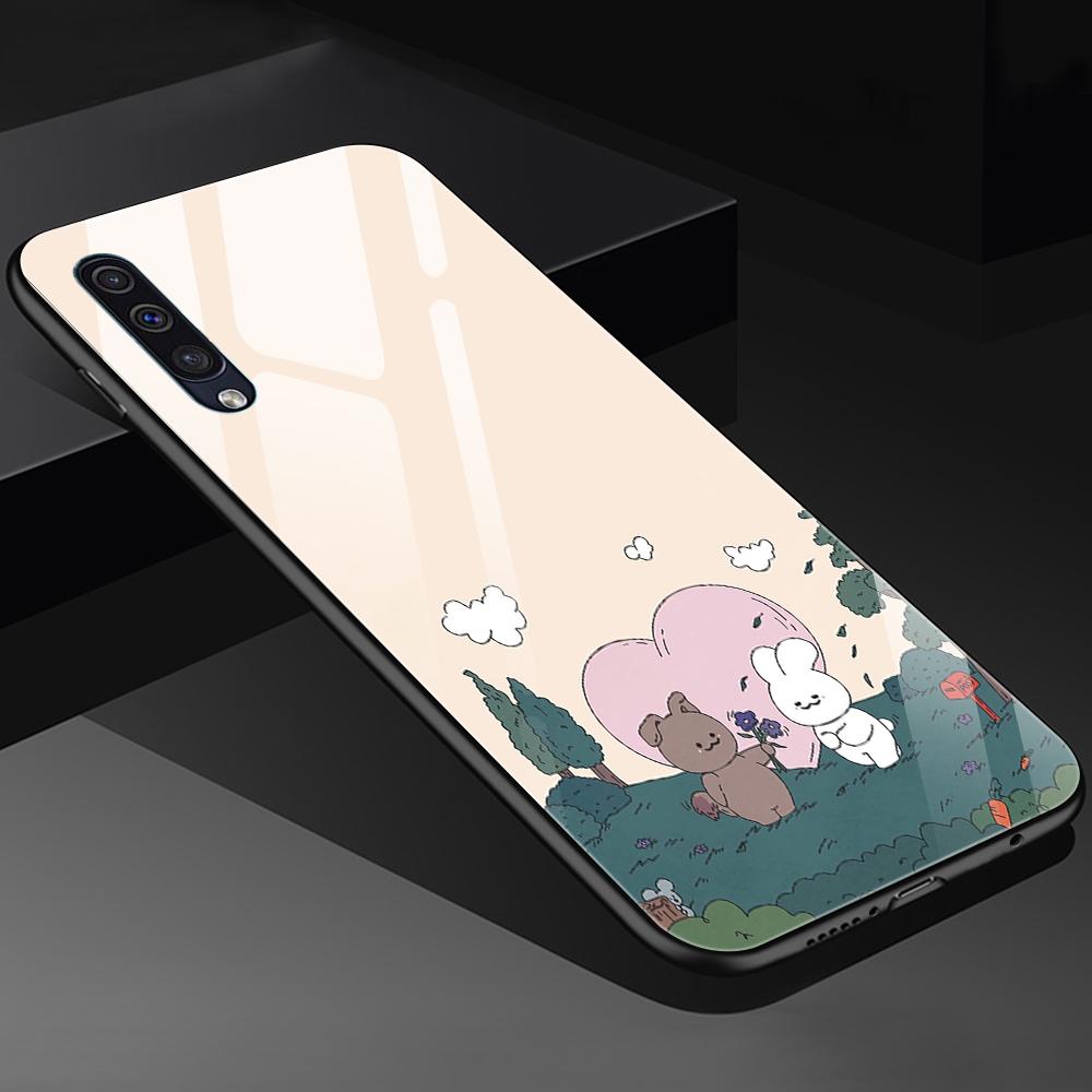 Cute Corgi Dog Case For Samsung Galaxy A71 A72 A70 A73 A53 A13 5g A03 A22 A21s A03 Core A42 A52 Animal Tempered Glass Cover