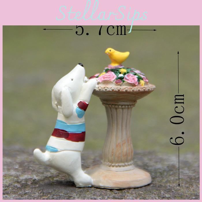 Cartoon Resin Dog Miniature Garden Ornament Creative Craft For Gift Home Use
