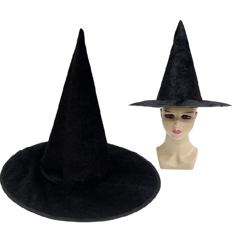 Halloween Wizard Hat Witch Costume Hat 39cm High Pointed Wizard Hat for Women Halloween Cosplay Parties