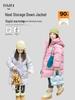 YOJIA Girls' Long Hooded Down Jacket - 2025 Winter Kids' Thickened Warm Coat