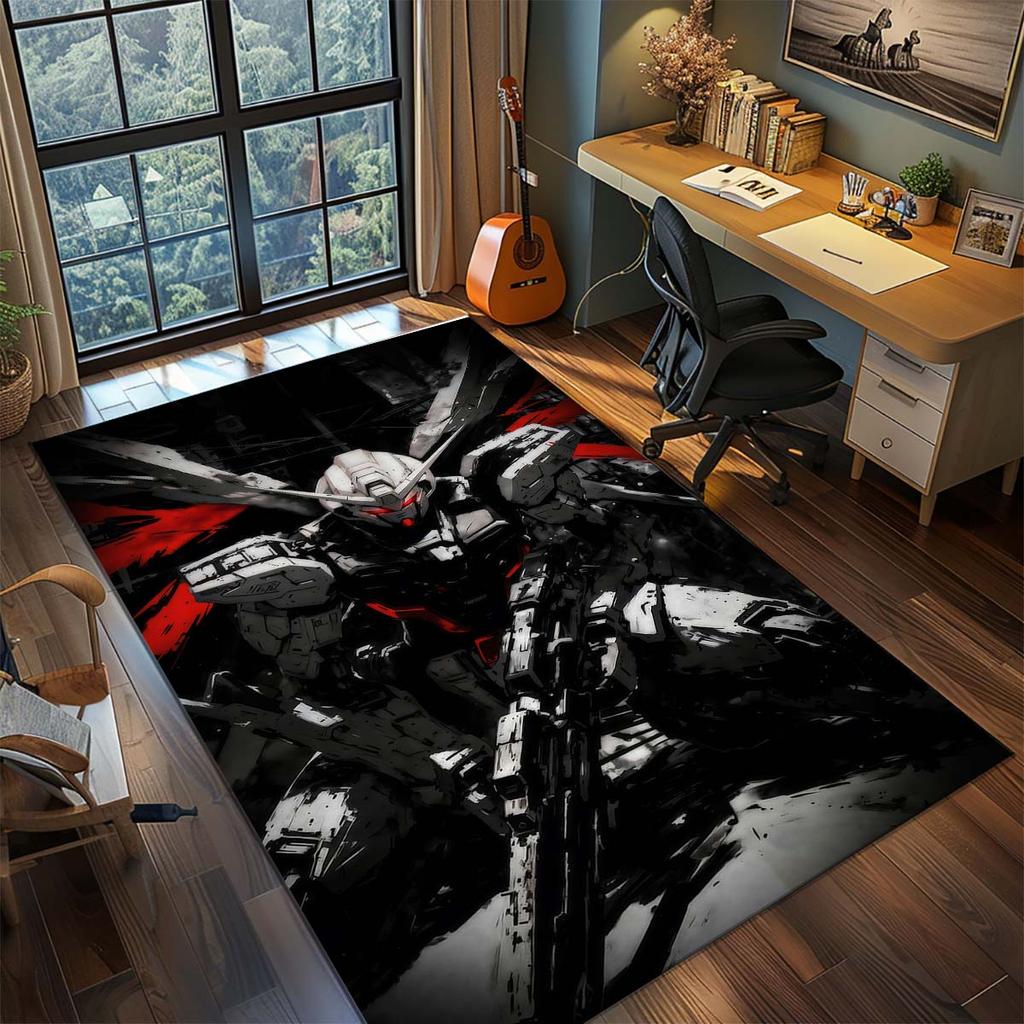 Gundam Anime Mecha Robot Rug Carpet Large Area Rug Non Slip Washable Floor Mat Gamer Room Bedroom Home Decor
