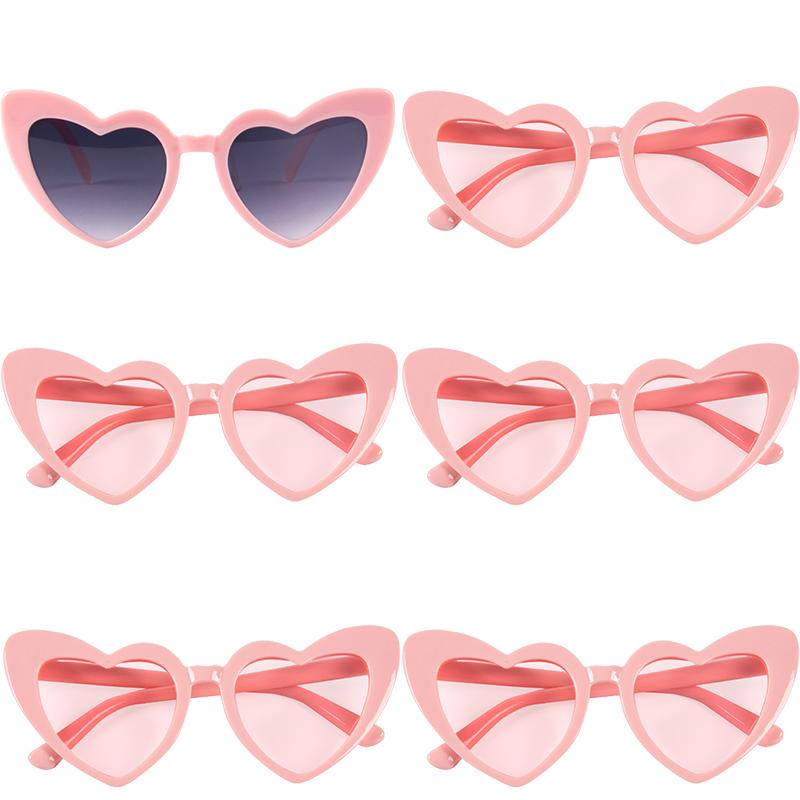 6/8pairs Vintage Heart Shaped Sunglasses Bachelorette Bride Bridesmaid glasses Wedding Bridal Shower Decor woman Hen party gifts 5