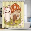 Cute Cat Mushroom Forest Cottage Shower Curtain Woodland Animal Nature Bathroom Decor Home Sweet Home Cottagecore Aesthetic