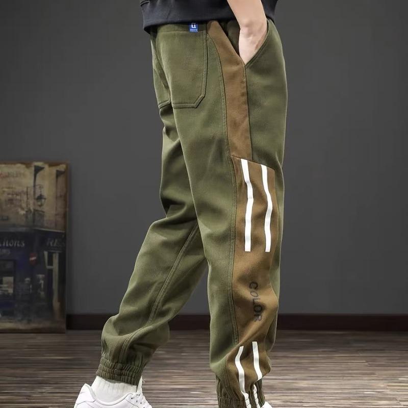 Herren Style Fashion Casual Hose Harajuku Seitenstreifen Jogginghose elastische Taille Little Foot Overalls