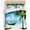 Beach Boat Houses Printed Comfort Duvet Cover Pillow Case Home Textile Quilt Cover Boy Kid Teen Girl Luxury 3pcs Bedding Set