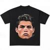 Cristiano Ronaldo Shirt, CR7 Vintage Soccer Tee, Football Legend Apparel, Halftone Sports Graphic, Retro Blokecore Streetwear T-Shirt