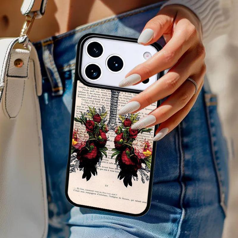 

Vintage Anatomy Heart Brain Nurse Phone Case For iPhone 17 Air 14 15 13 12 Max Cover For Apple 16e 11 Pro Max Plus Coque iPhone 11pro max