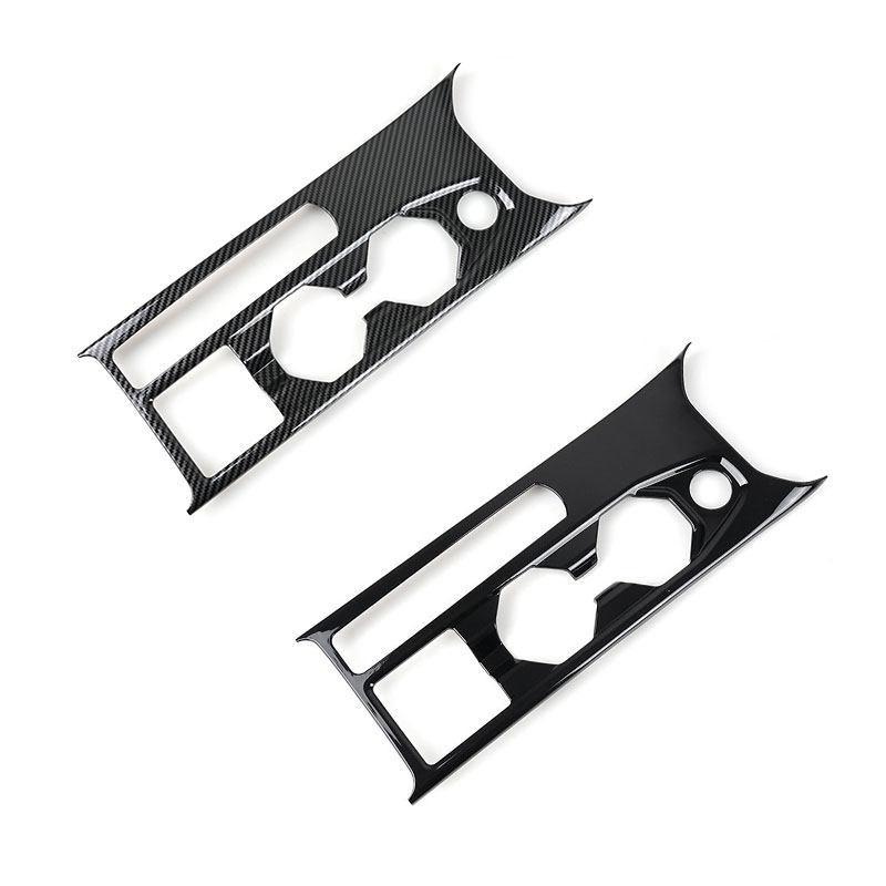 For VW Polo   ABS Car Center Control Gear Shift Panel Water Cup Holder Frame Cover Trim Carbon Texture / Bright Black