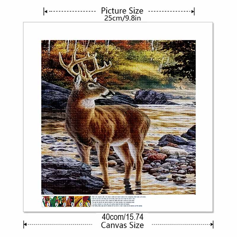 New Arrival 5D DIY Full Circle Diamond Painting "Elk" Embroidery Cross Stitch Home Decor Gift