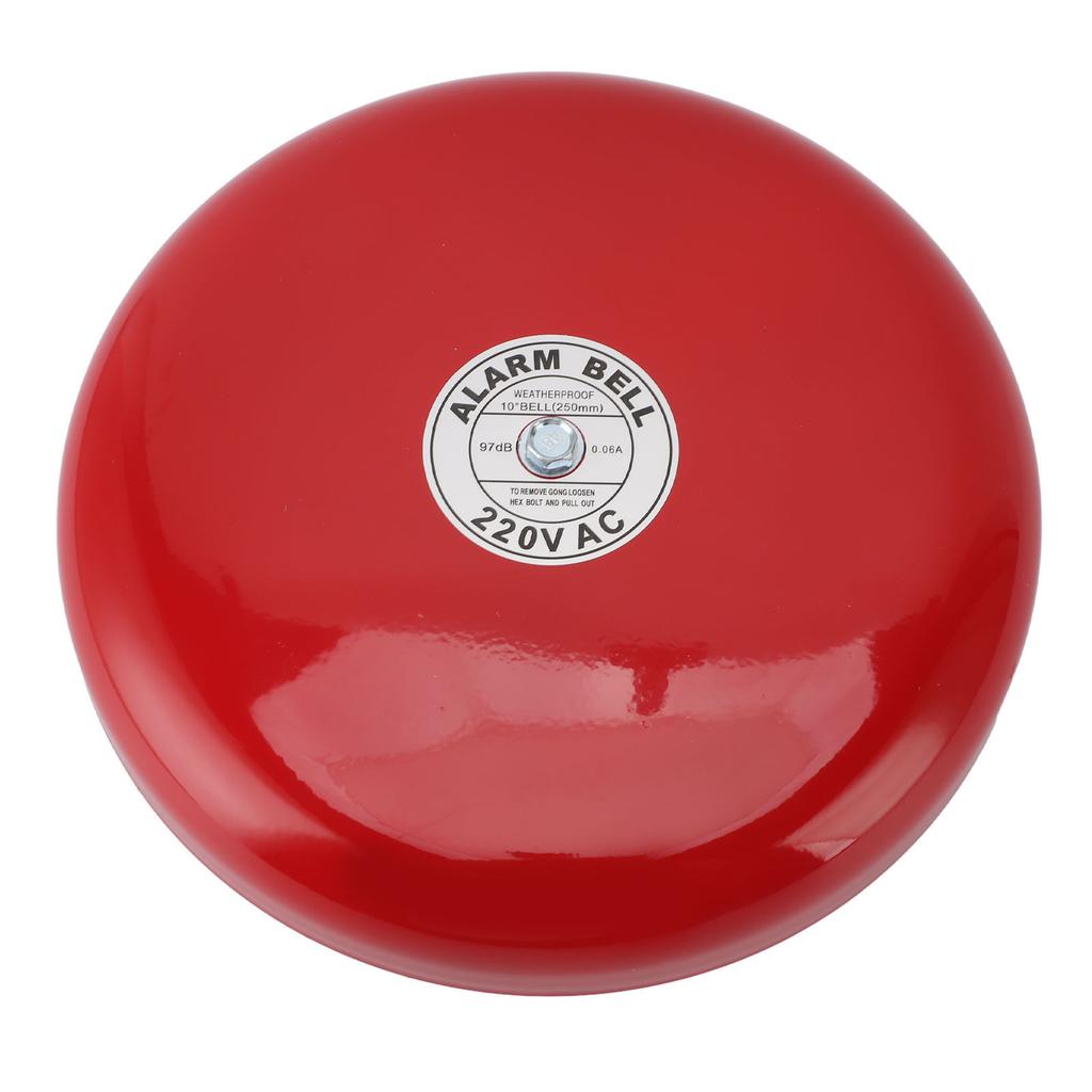 Fire Alarm Bell High Sensitivity Super Loud Sound Electric Round Alarm Bell for School Factory 220V