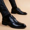 Summer Business Men'S Leather Shoes Men'S Pointed Wedding Shoes Leisure Inside High Lace Up Fashion Men'S Shoes