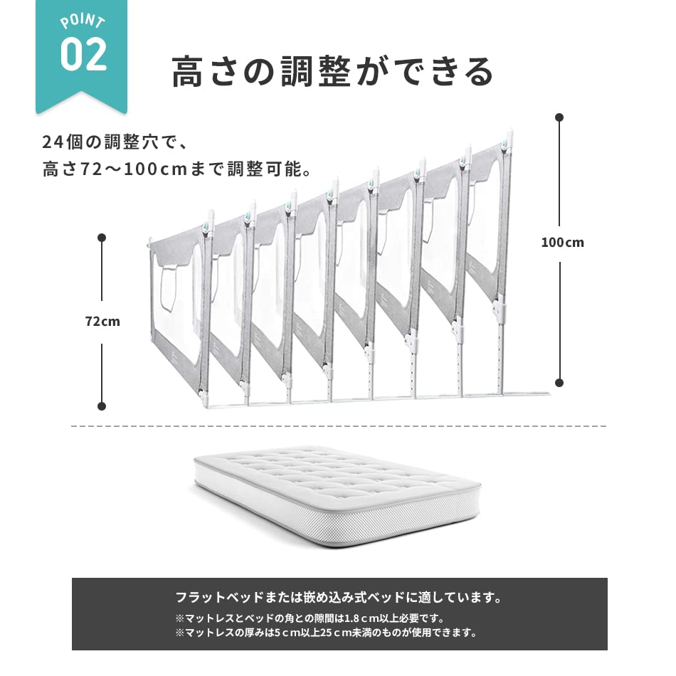 Φρουρός κρεβατιού C13 Έκδοση ανανέωσης Φράχτη κρεβατιού με ψηλό φθινόπωρο κλινοσκεπάσματα Baby Mesh Hugmuu τσέπη, Τύπος, Πλένεται, Πρόληψη, Πρόληψη, Πρόληψη,