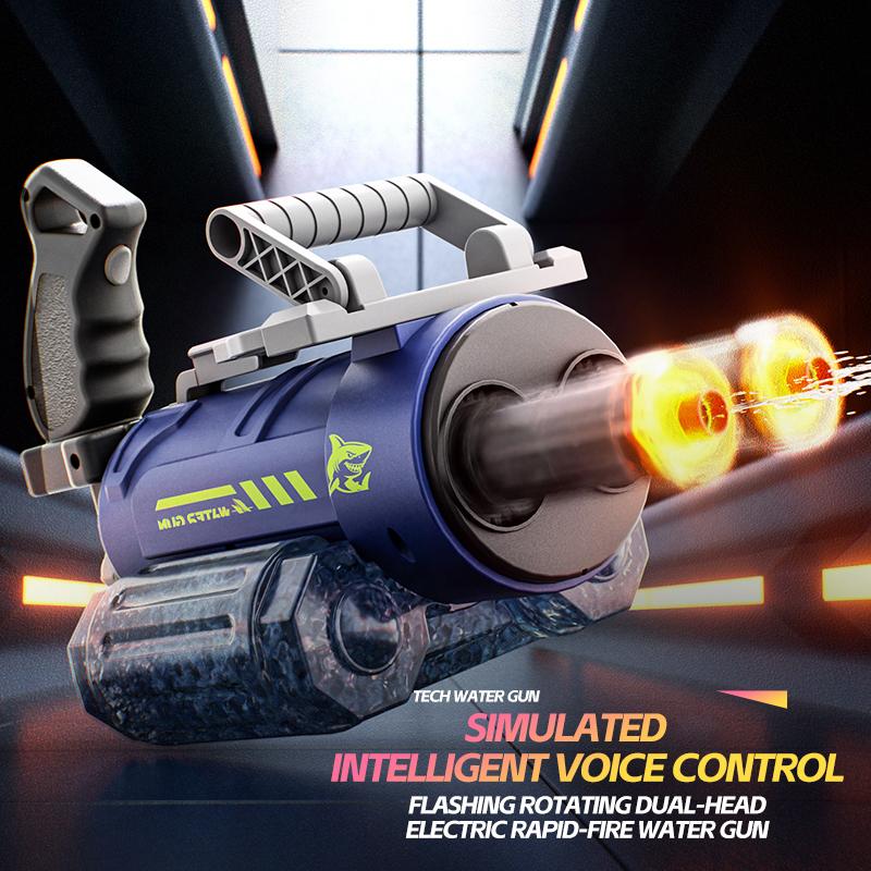 Strongest Rotating Electric Water Gun Toy With Light Spray Blaster Shooting Water Gun Beach Pool Toys Boy Adult Children Gifts