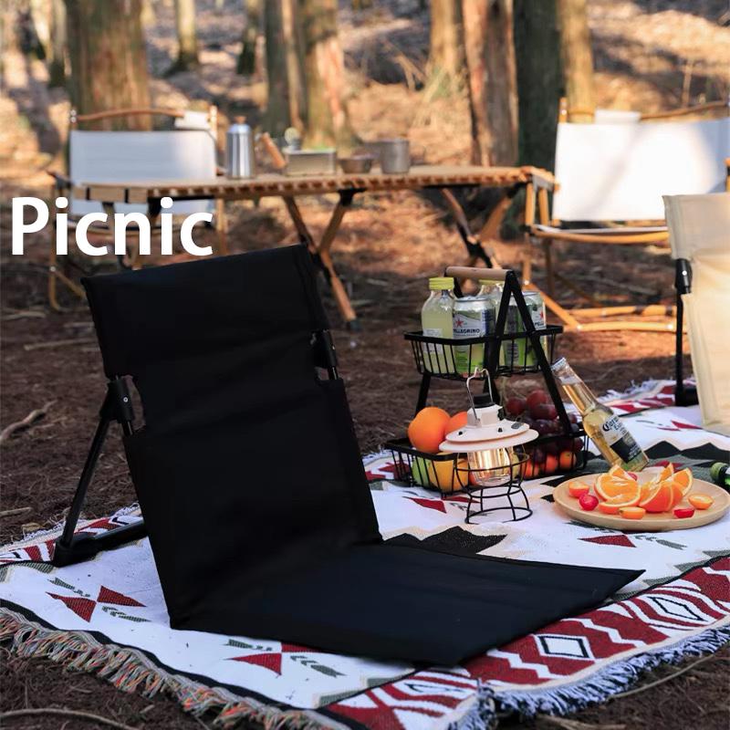 Outdoor Camping Folding Chair Portable Garden Beach Chairs Firm Backrest Cushion Picnic Hiking Traveling Park Lightweight Single