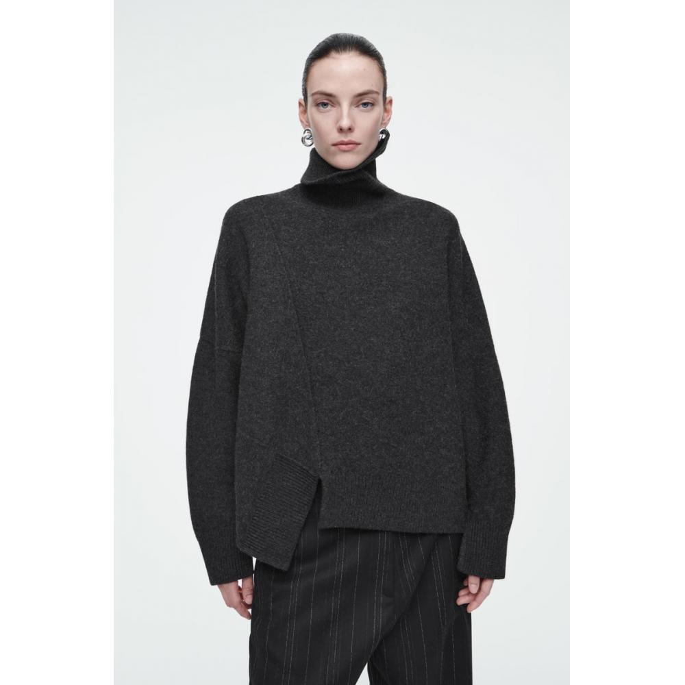 

Асимметричный свитер из шерсти мериноса Cos Japan dark gray/XS
