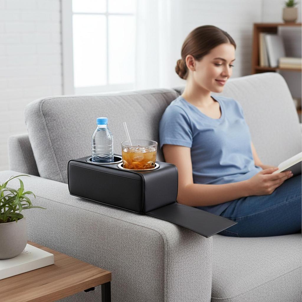 Extra Cup Holder For Car Modern Leather Storage Couch Cup Holder Car Accessories For Cell Phone Snack Remote Water Bottle Truck