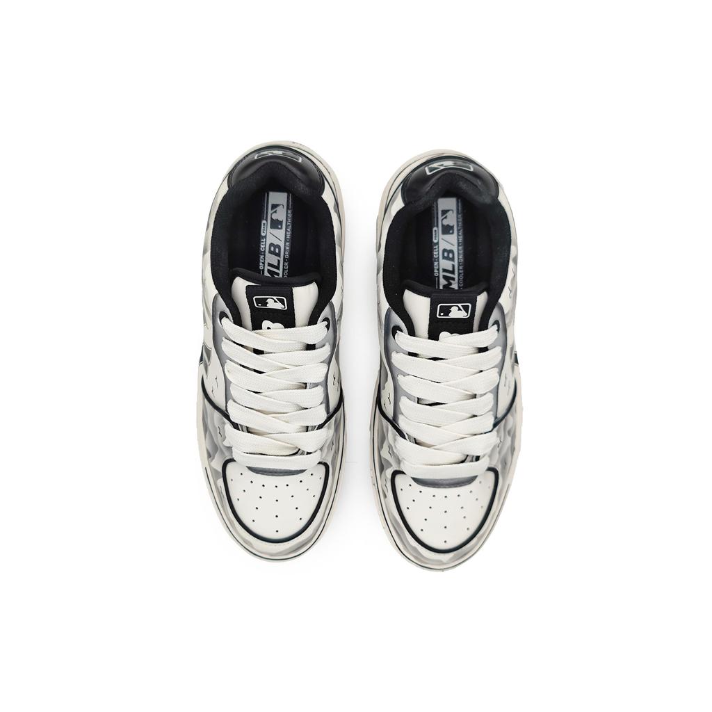 MLB Chunky Liner PU Abrasion Resistant Height Increasing Low top Skateboard Shoes Unisex Black White Gray 3ASXCA12N-50WHS(Team16-)
