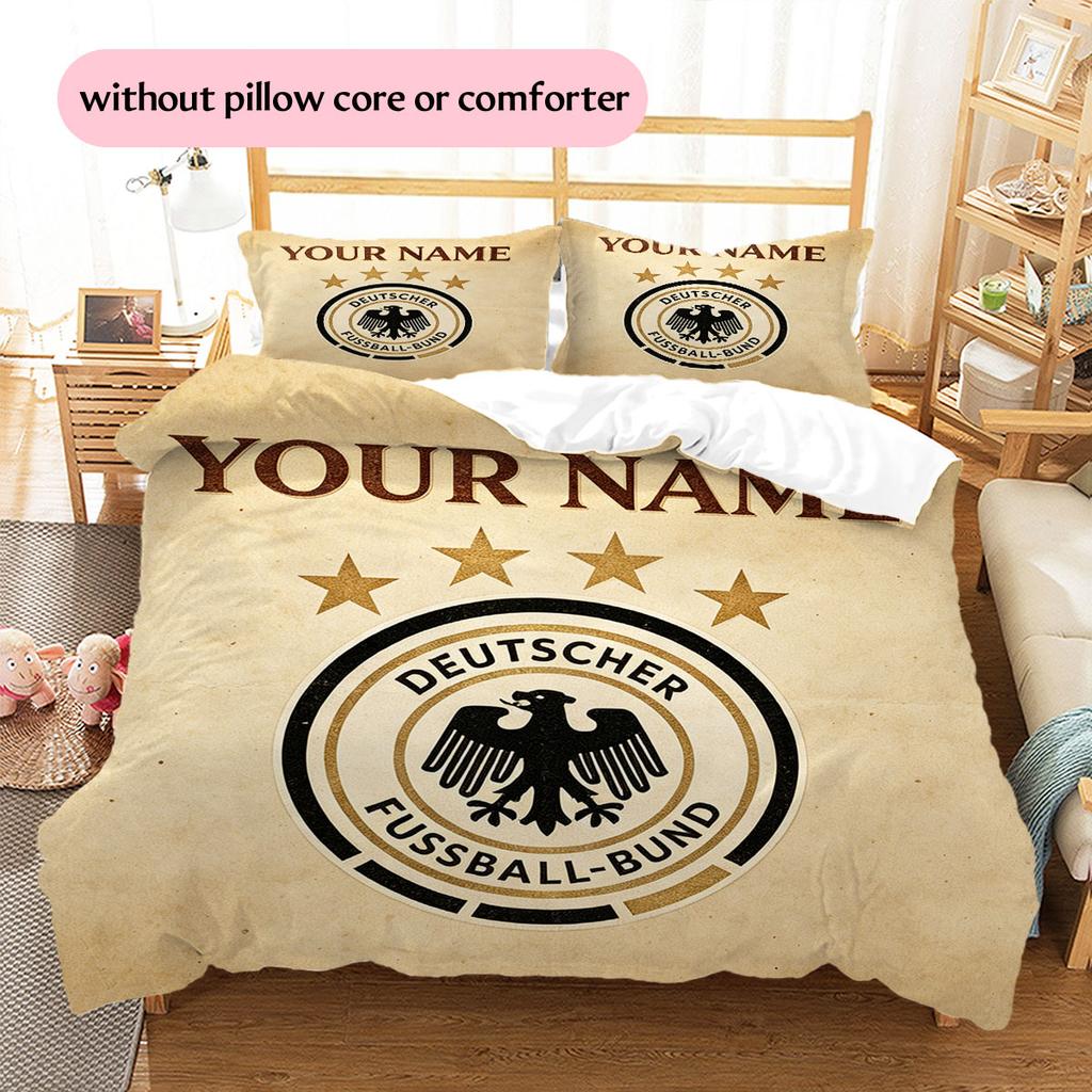 Custom Name,Germany Pattern Bedding Home Decoration Birthday Gift ( 1 Duvet Cover + 2 Pillowcase, Without Core),fan Merchandise.