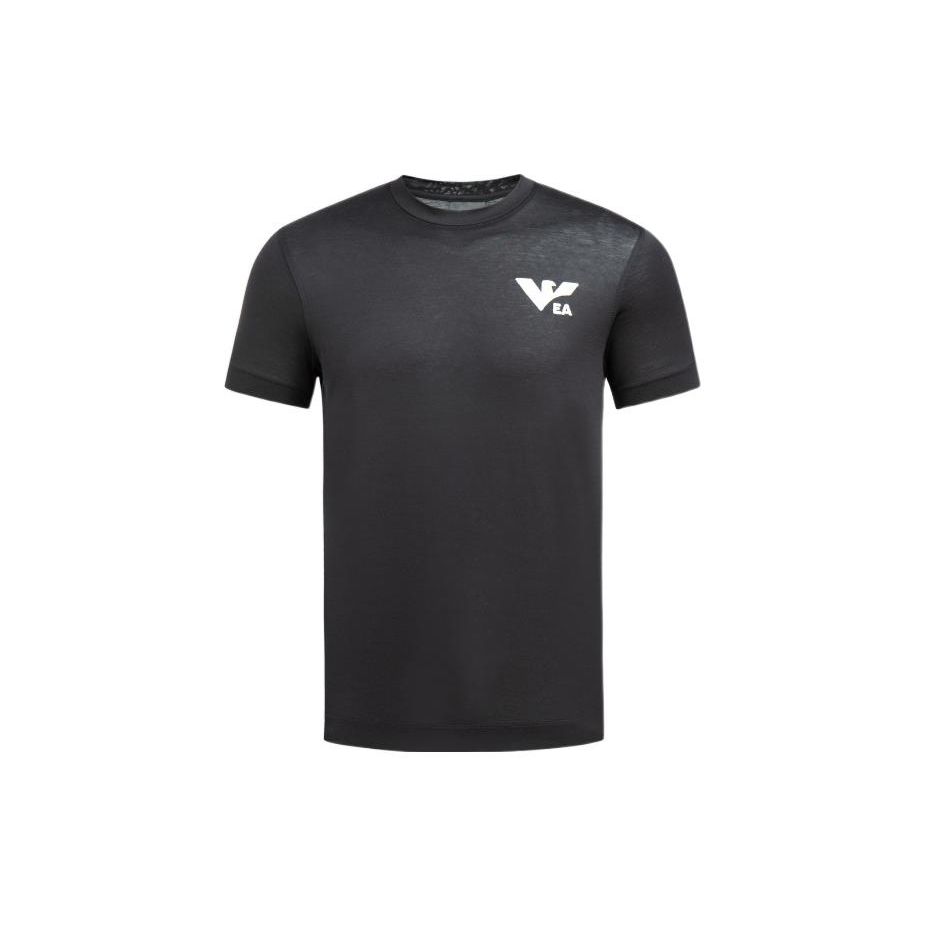 Emporio Armani Ss22 Solid Logo Print Crew Neck Short Sleeve T-Shirt Men Tops Black 3L1TCS-1JUVZ-0999 S