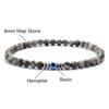 Minimalist 4mm Stone Bracelet For Men Natural Howlite Obsidian Beads Strand Braslet Evil Eyes Braclet Hematite Healing Brazalete