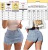 American Girl Spicy High-Waisted Irregular Denim Skirt Shorts, Slimming Fashionable Design