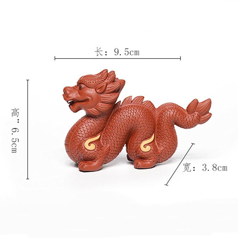 

Handmade Statue Dragon Decoration Yixing Purple Clay Tea Pet Zodiac Dragon Model Sculpture Traditional Tea Ceremony Accessories 9.5X3.8X6.5CM