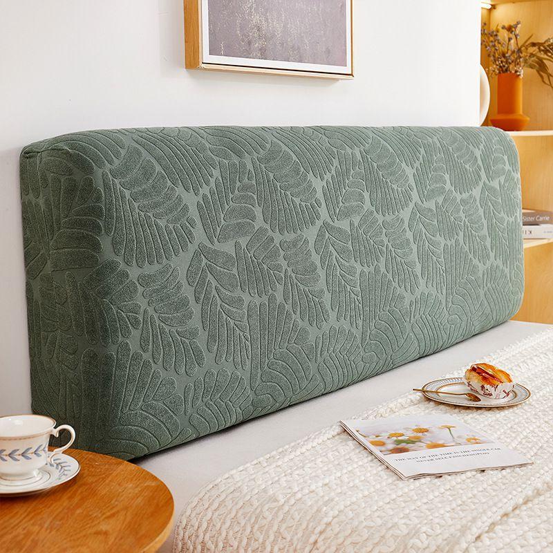 

Жаккардовый эластичный чехол на изголовье кровати «Все включено» с рисунком «Банановый лист» и «Подсолнух» Защита от пыли LeafGreen,1.2m