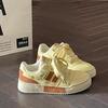 Milk yellow board shoes women's niche graffiti spring and summer versatile sports and leisure bread shoes