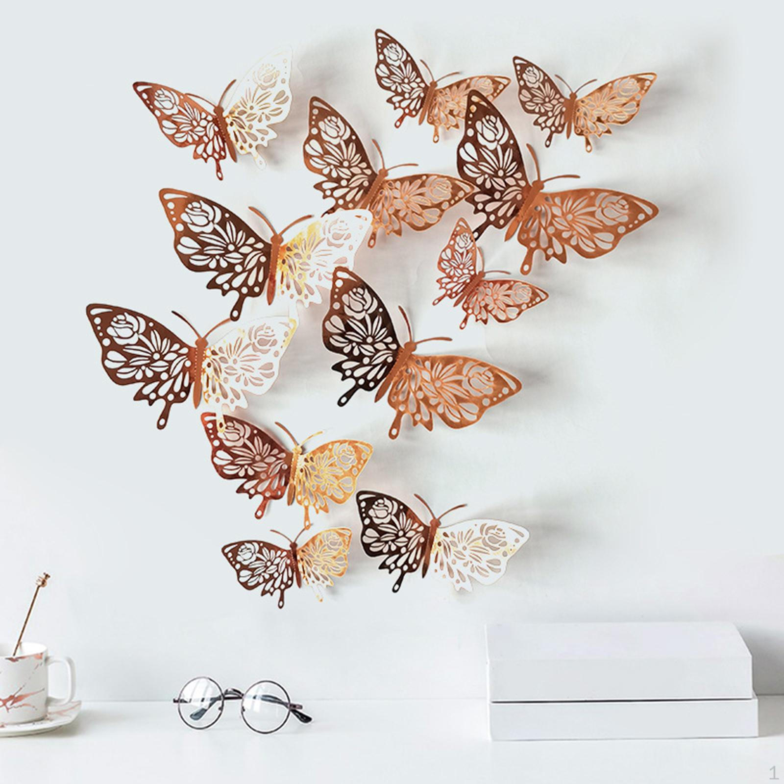 Pieces Butterfly Wall ers, Butterflies Decoration, , Girl Kids Bedroom Room розового золота