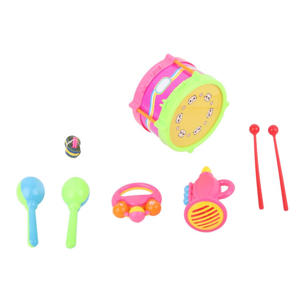 7Pcs Musical Instrument Educational Toys Set Drum Bell Sand Hammer Trumpet for Kids Children