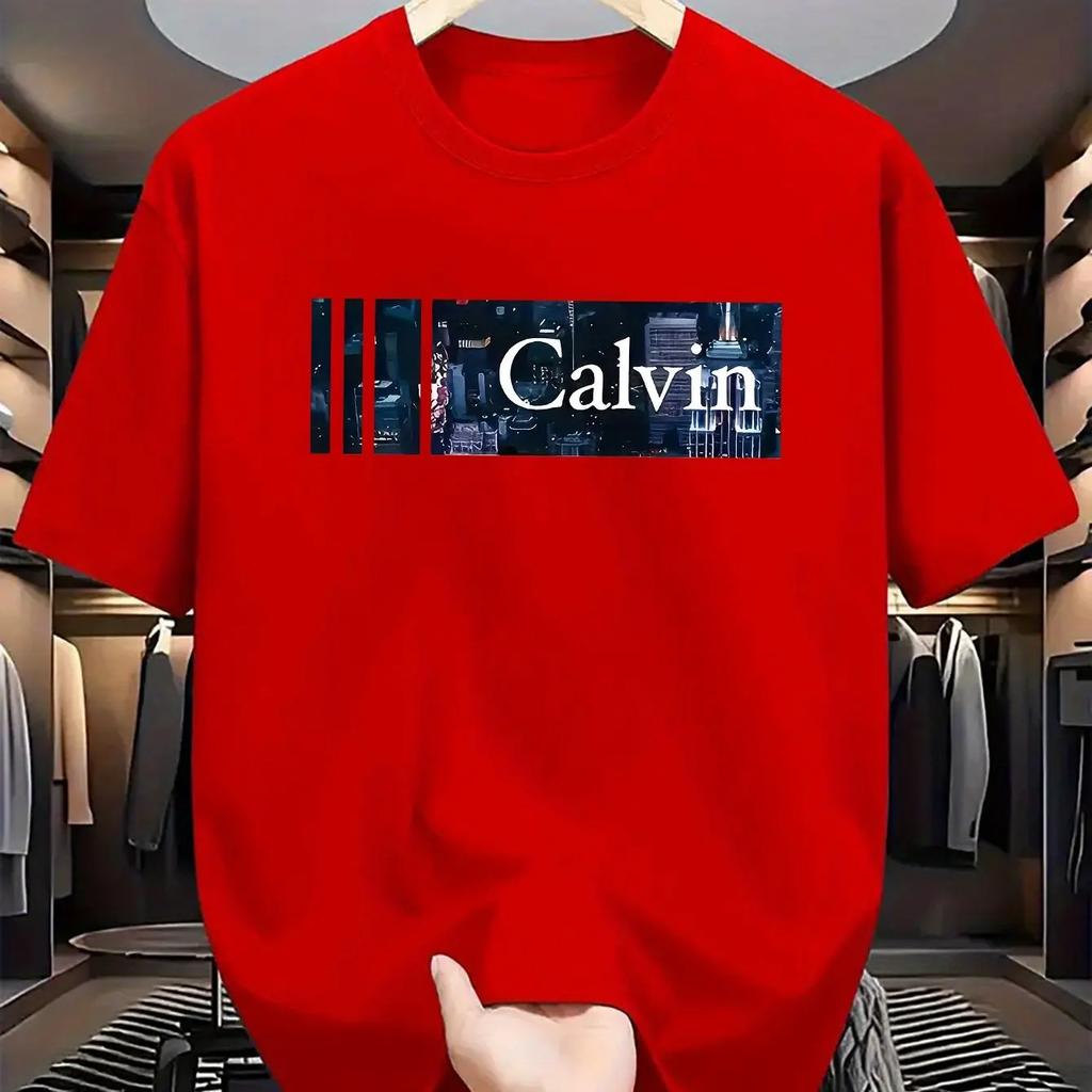 Sommermode 100% reine Baumwolle Herren T-Shirt, lässig und atmungsaktiv, hochwertiger Buchstabendruck, weich und bequem