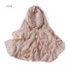 High Quality New Flower Printed Chiffon Hijab Fashion Long Scarf Summer Beautiful Floral Headscarf Wraps for Muslim Woman