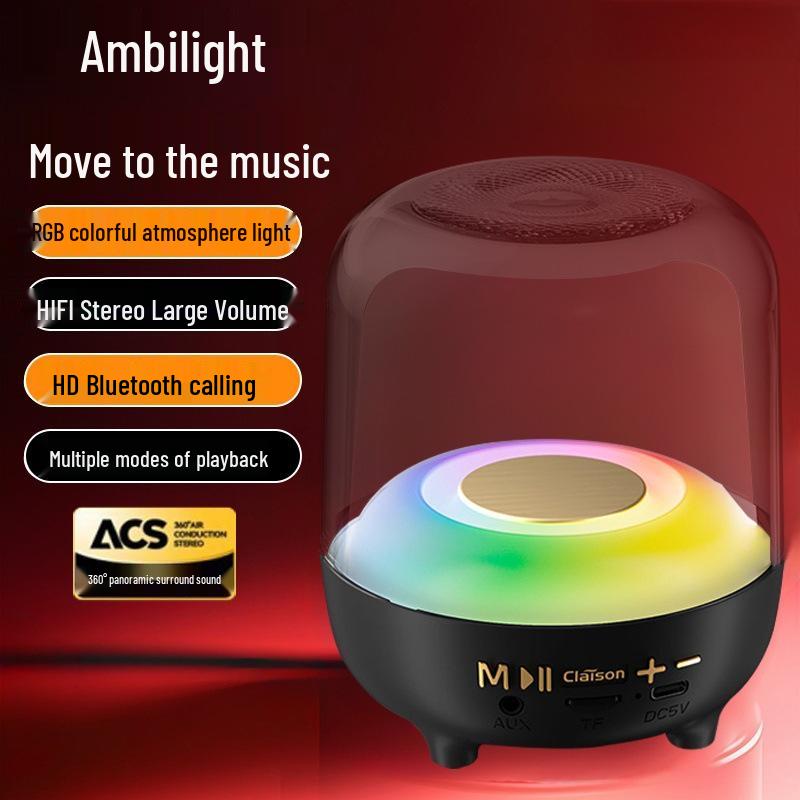 Colorful Bluetooth Speaker: High-Quality Sound, Portable, Multi-Mode, Large Volume, T58 Car Subwoofer.