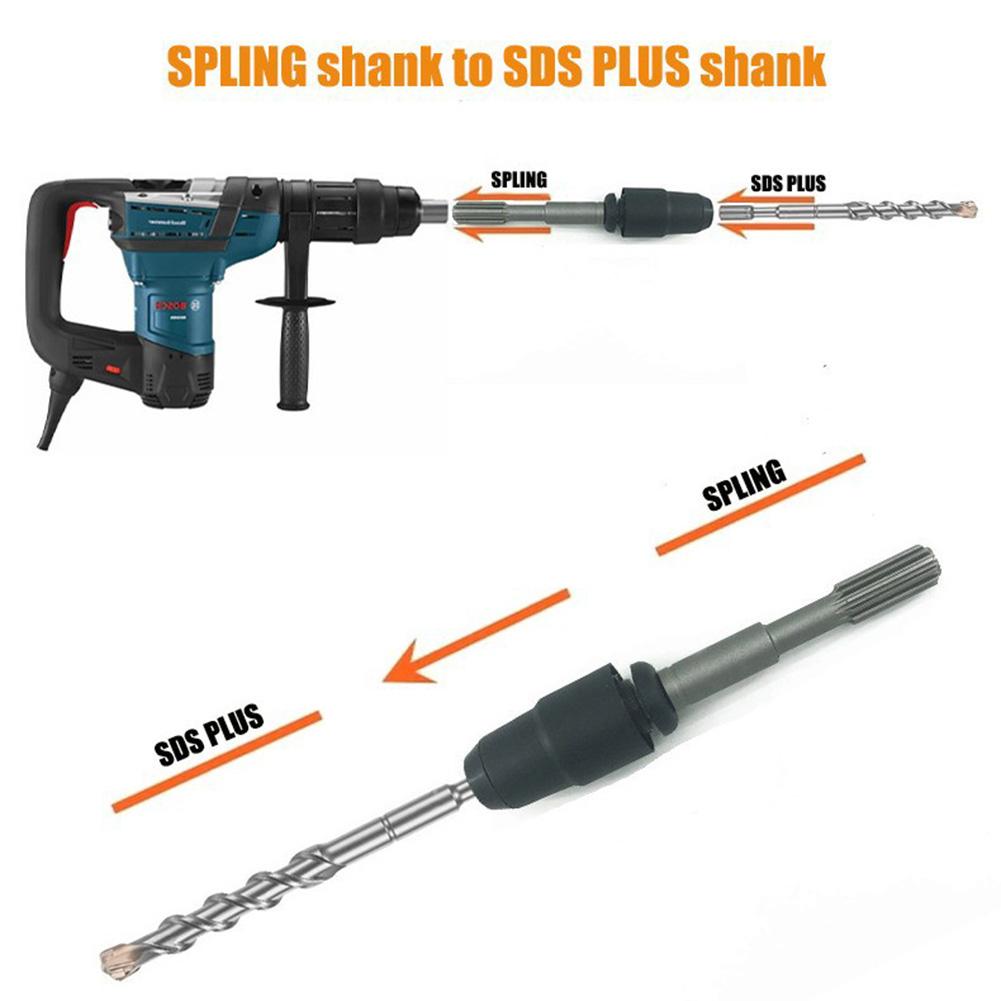 Adapter for SDS Plus For Rotary hammer for use with shank drill bits enhanced grip rubber sleeve 21.5cm length